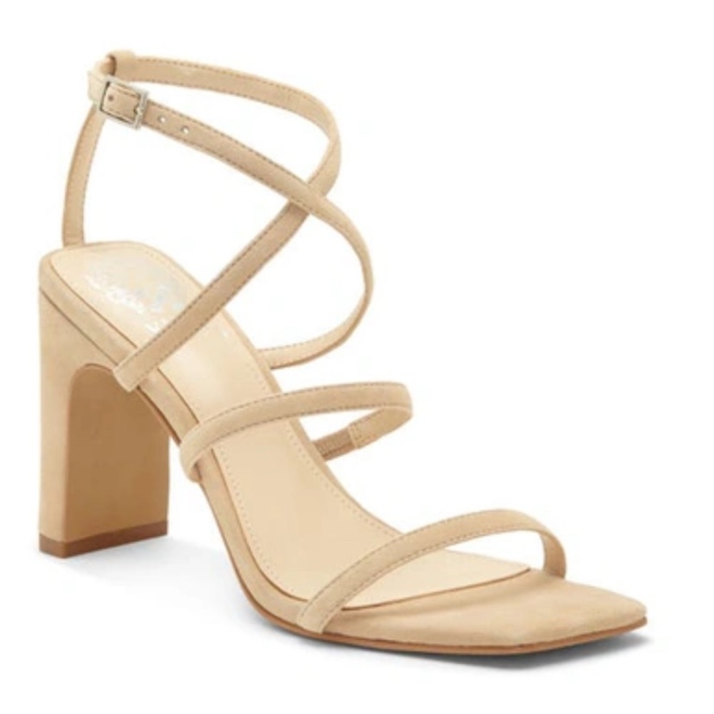 Vince Camuto Maivra Tan Strappy Sandals with Block Heel Size 8